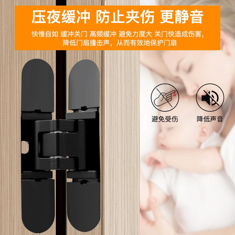 隐形门合页液压缓冲三维可调木门折叠门暗门隐藏自动关门十字铰链