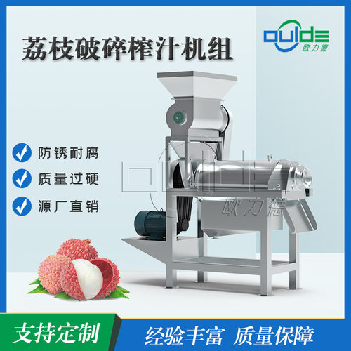 专业不锈钢304工业螺旋挤压荔枝破碎榨汁机橙子柠檬破碎厂家直销