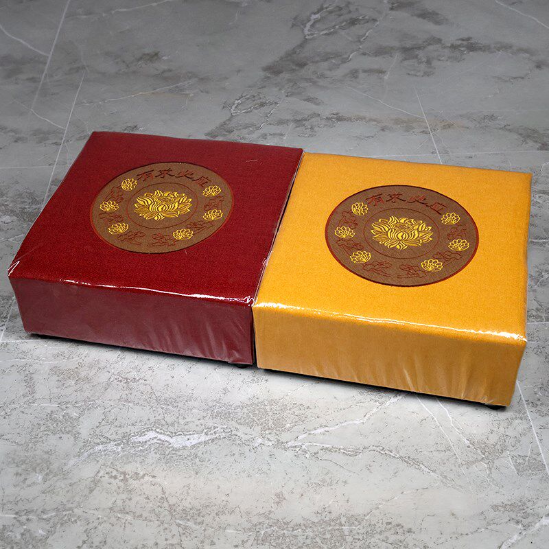 莲花拜椅家用莲花拜垫磕头跪拜垫佛垫佛堂寺庙实木方形加厚拜佛凳