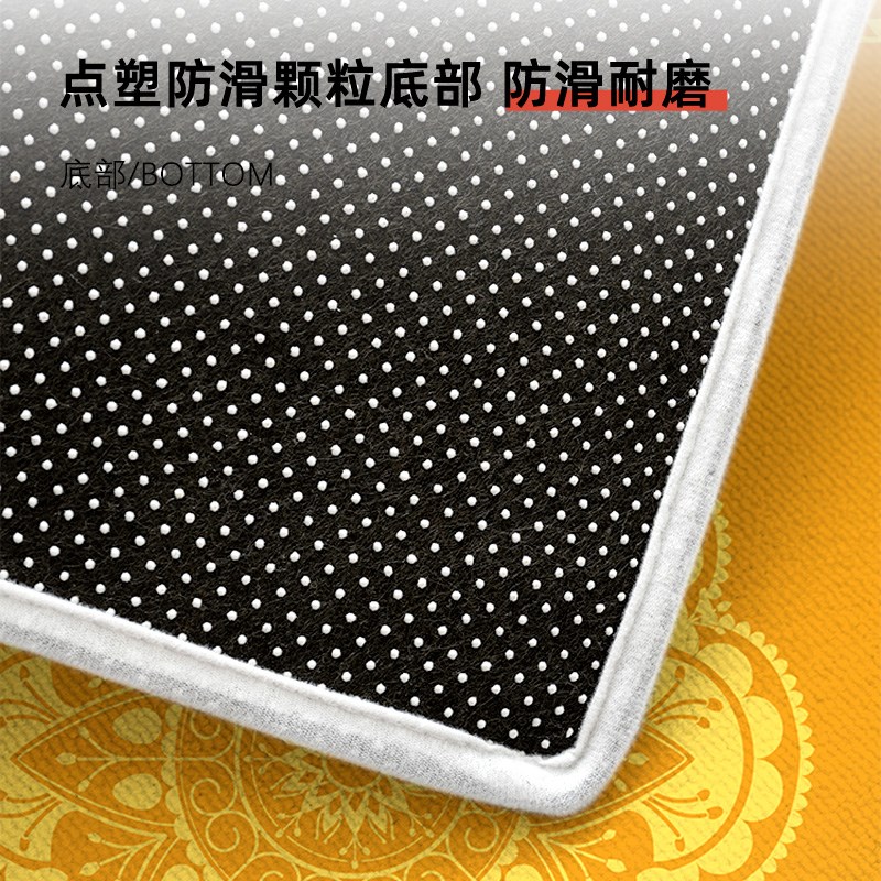 步步生莲金黄色风水入户门地垫比利时绒进门家用除尘吸水脚垫地毯