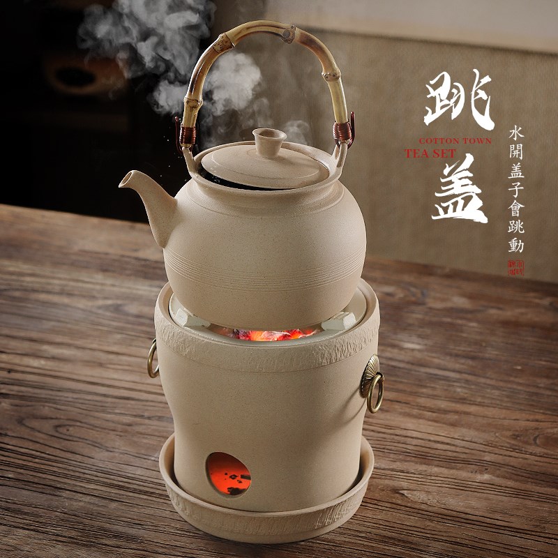 潮汕砂铫壶围炉煮茶电碳两用麦饭石茶壶烧水泡茶壶电炉丝炭炉茶炉