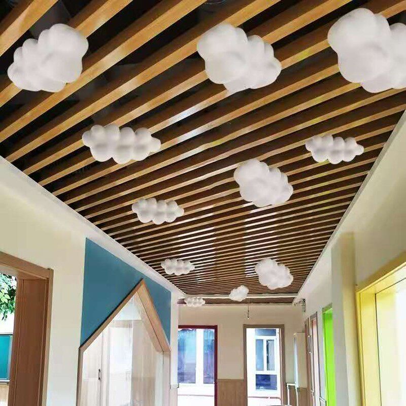 泡沫白云朵星空儿童摄影背景商场童装店铺装饰幼儿园学校吊饰布置