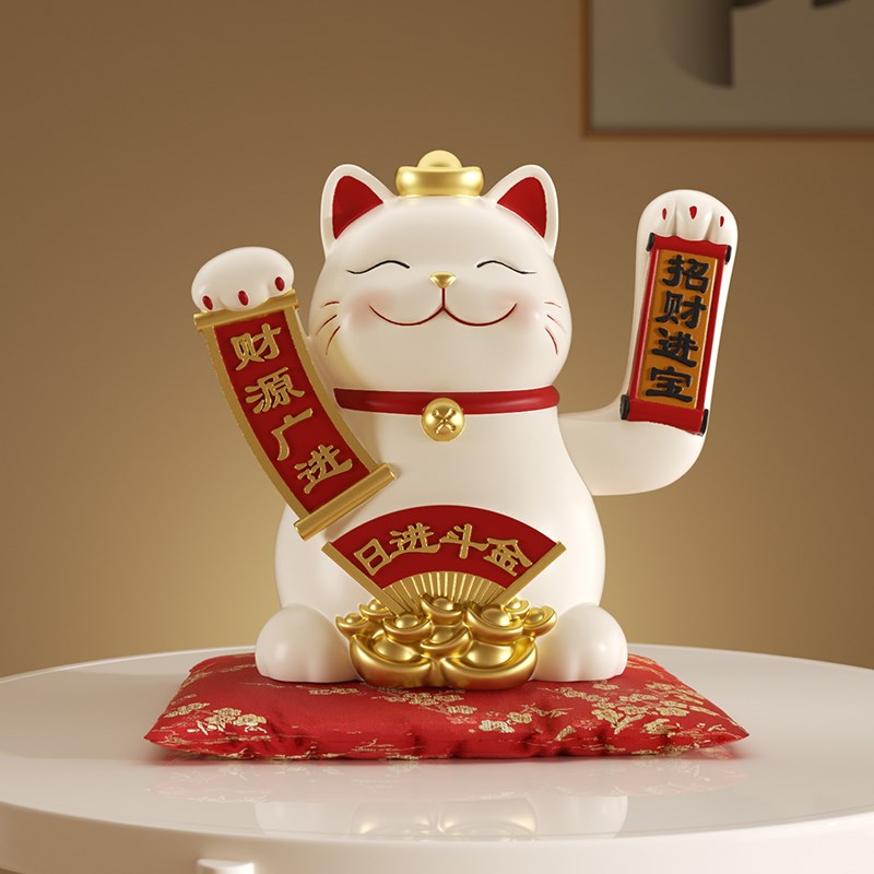 创意招财猫八方来财自动摇手收银台发财猫摆件朋友开店开业送礼物
