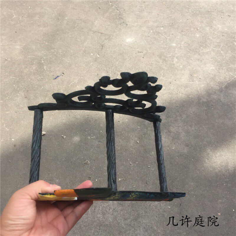 复古铸铁小鸭子水管架水管支架园艺架  彩绘壁饰铁艺庭院花园收纳