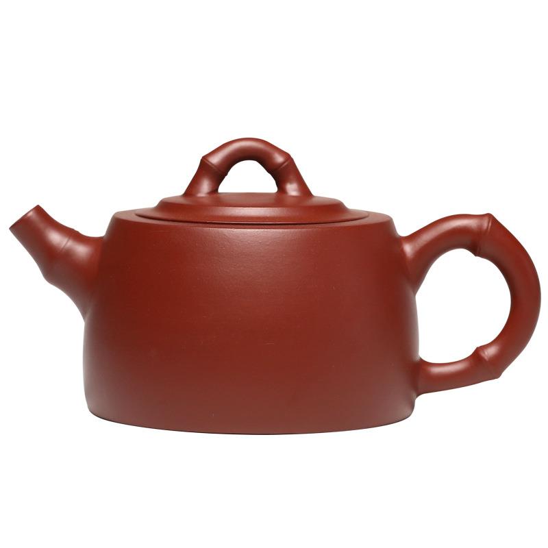 宜兴紫砂壶纯全手工竹节井栏壶功夫茶具原矿大红袍卡盖家用泡茶壶