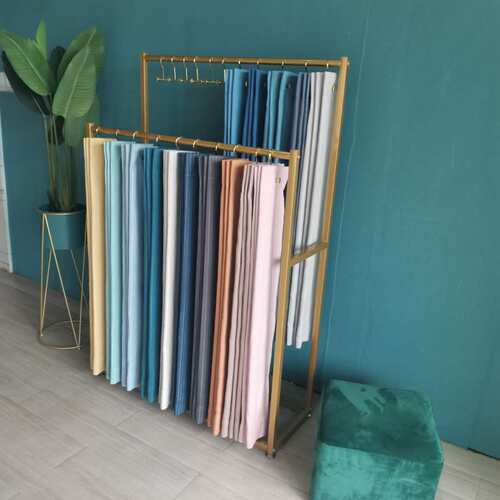 简约窗帘样品展示架落地式家纺布艺色卡吊卡架展会布样陈列架