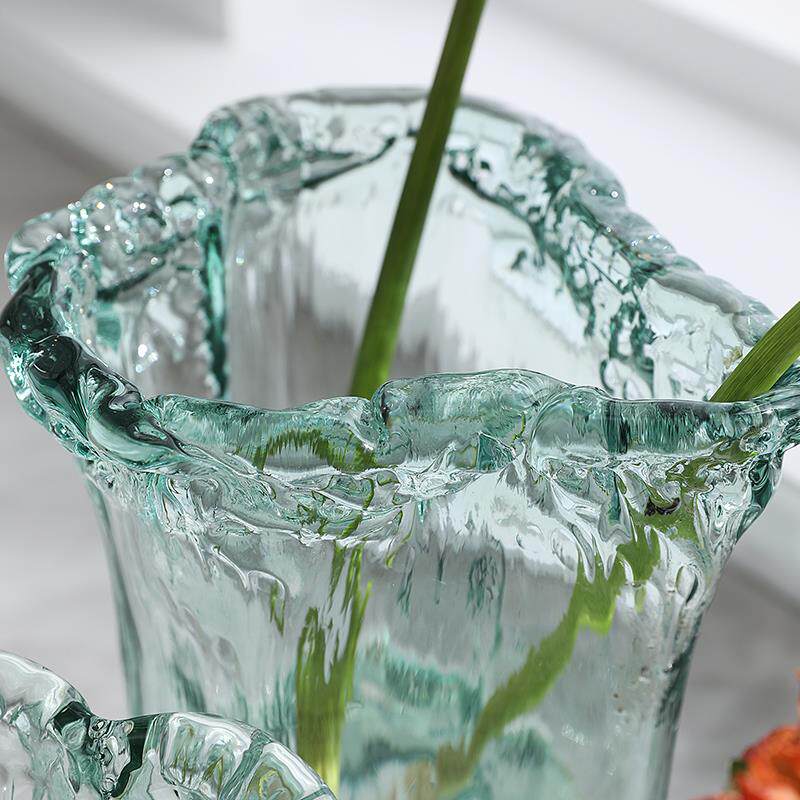 西班牙进口玻璃花瓶 北欧简约插花花器 客厅餐厅电视柜装饰品摆件