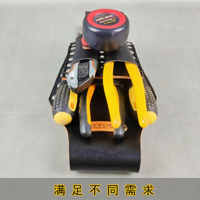 铁牛24新款纯牛皮工具套工具腰包电工专用五孔五联套多功能钳子套