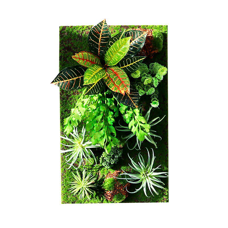 彷真绿色植物物墙面饭厅装饰田园壁无框背景玄关软装北欧客厅挂样