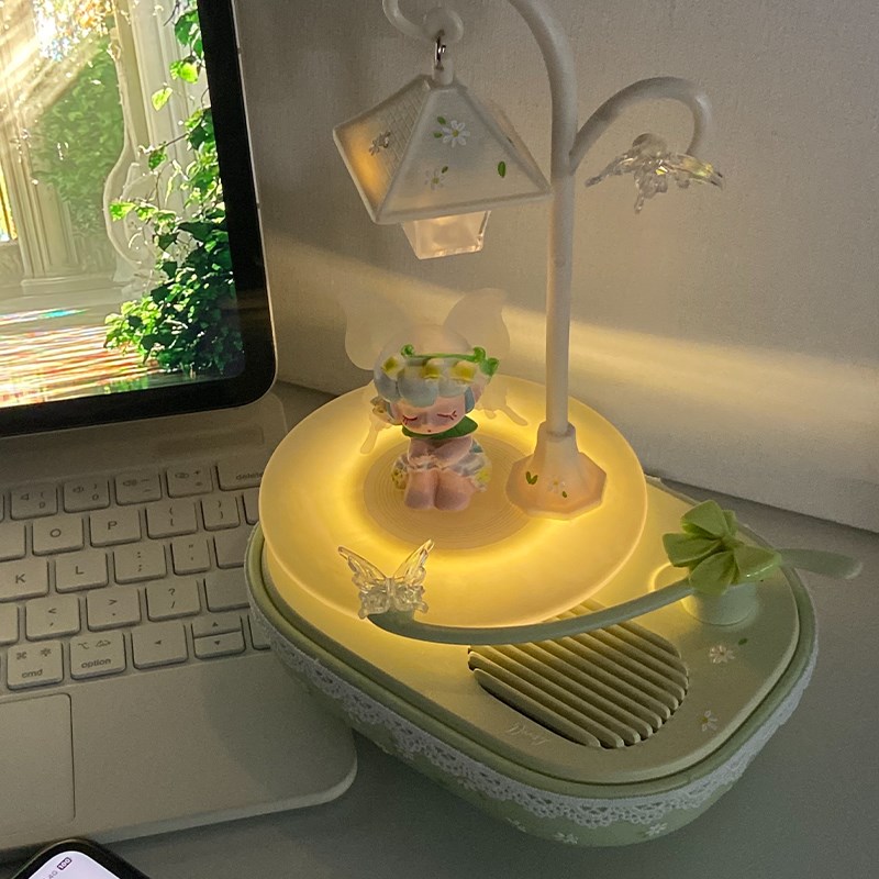 香薰无线蓝牙音响转盘唱片机马卡龙高颜值氛围感灯送女生生日礼物