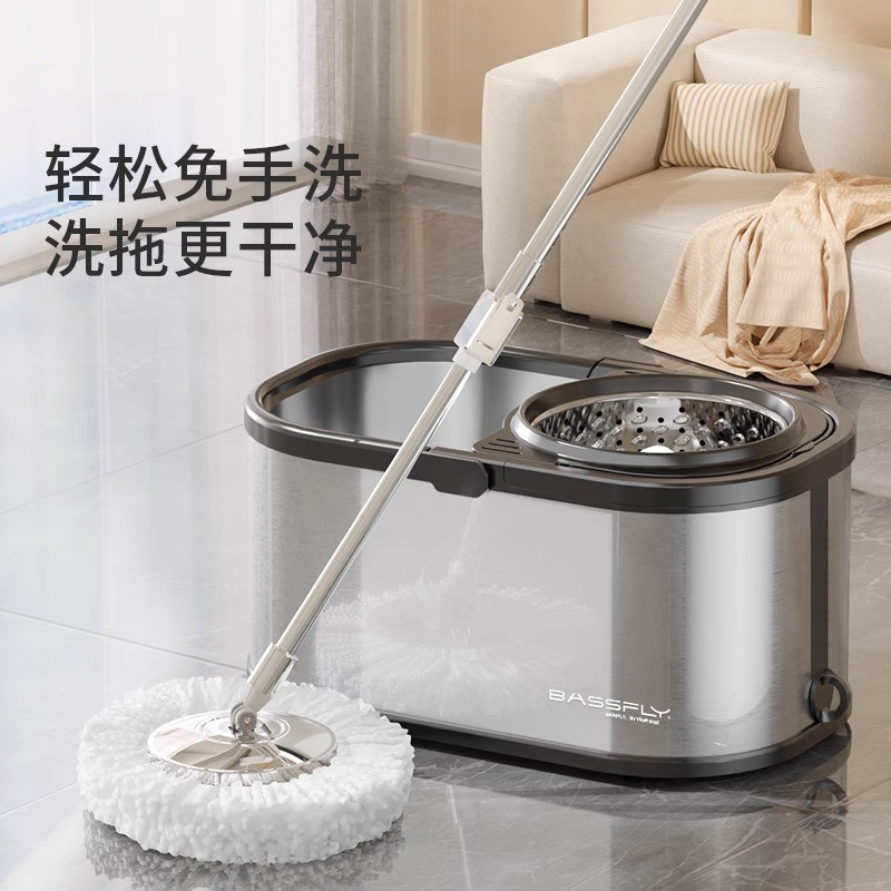 2024新款免手洗旋转拖把家用自拧水通用式墩布甩干脱水带桶拖布