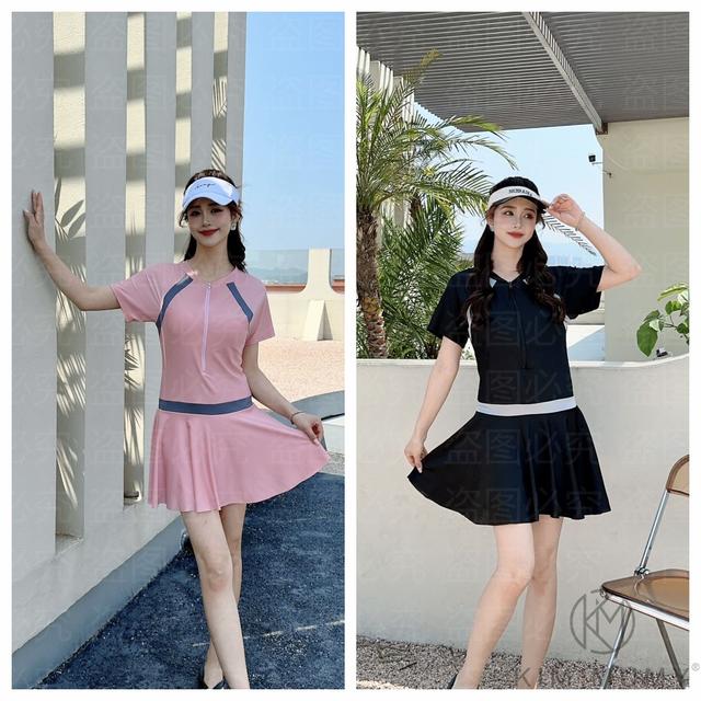 【现货发】KimMumy夏季保守显瘦遮肚遮肉大码女士泳装泳衣长袖