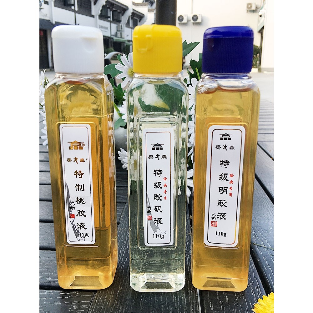 绘画用胶矾液胶矾水明胶液桃胶液胶水国画工笔画重彩专用刷熟宣刷