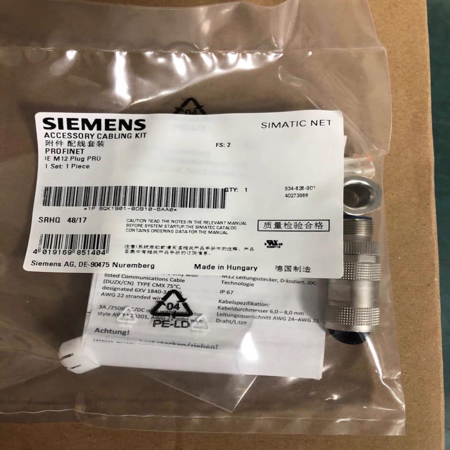 6GK1901-0DB10-6AA0  M12插头，4~询价