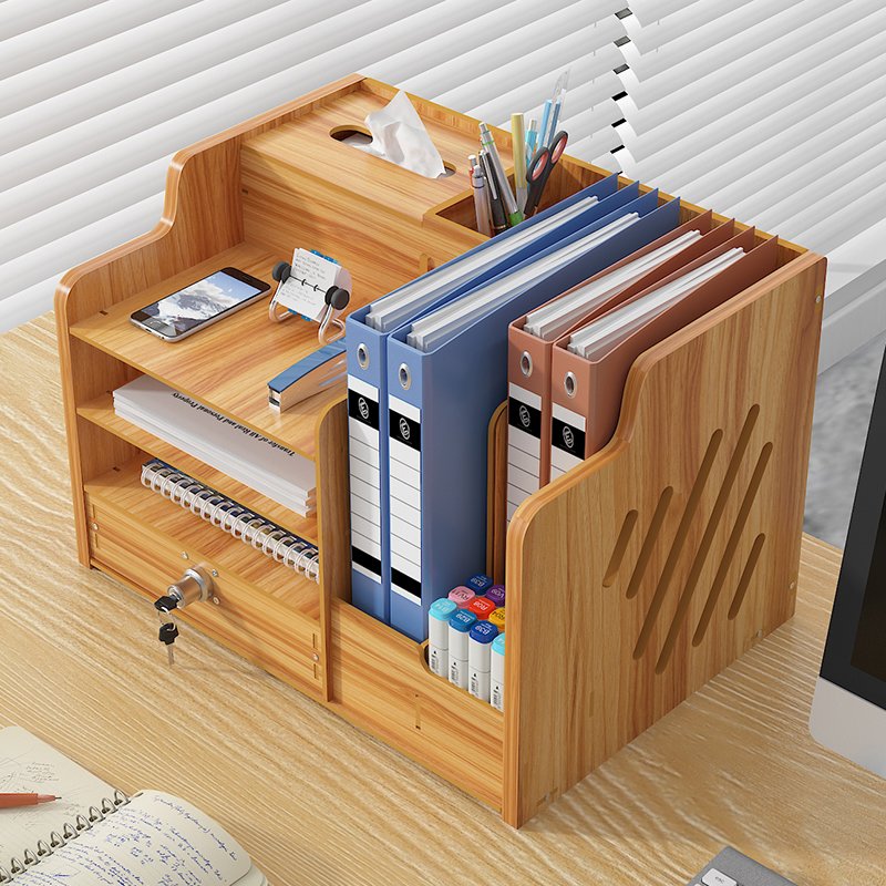 文件架办公桌桌面书架多层大容量文件框文件夹收纳盒置物架A4