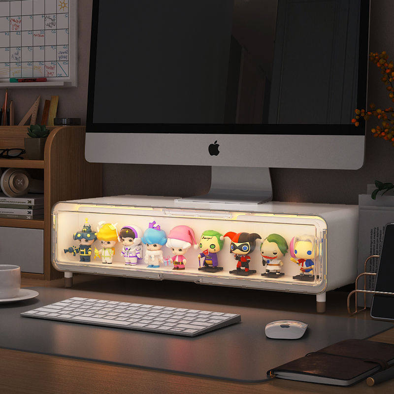 电脑显示器增高架办公桌面盲盒收纳置物架子台式工位桌面改造神器