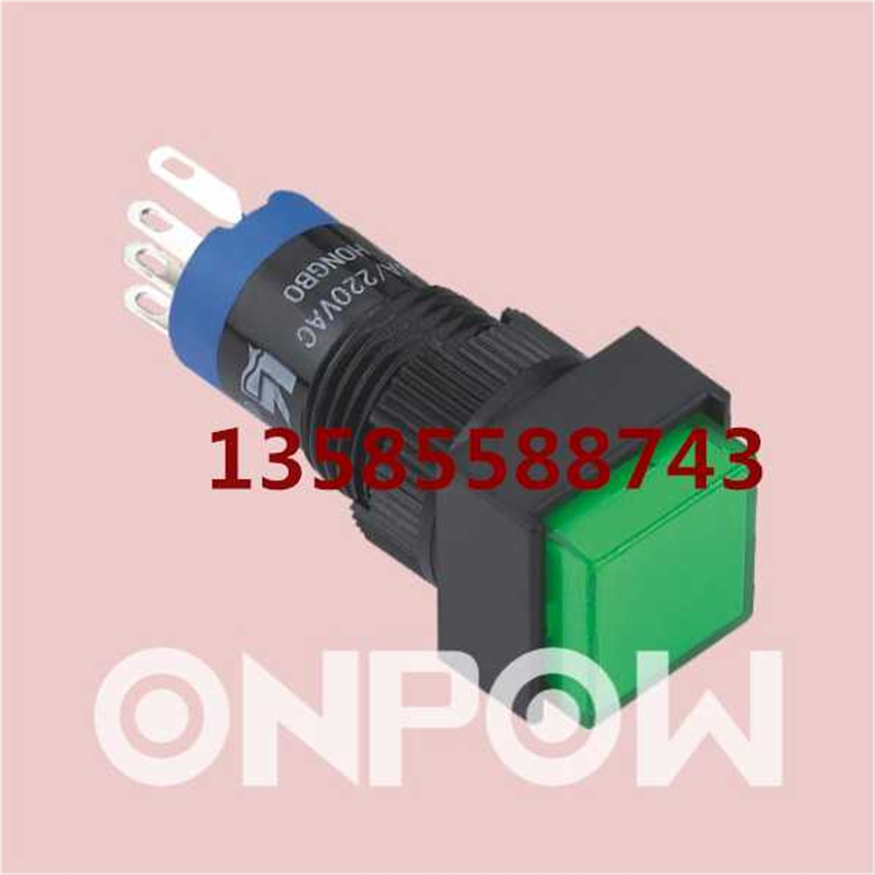 红波指示灯开关12mm方形自复按钮LAS2F-11Z LAS2F-D自锁 可带灯