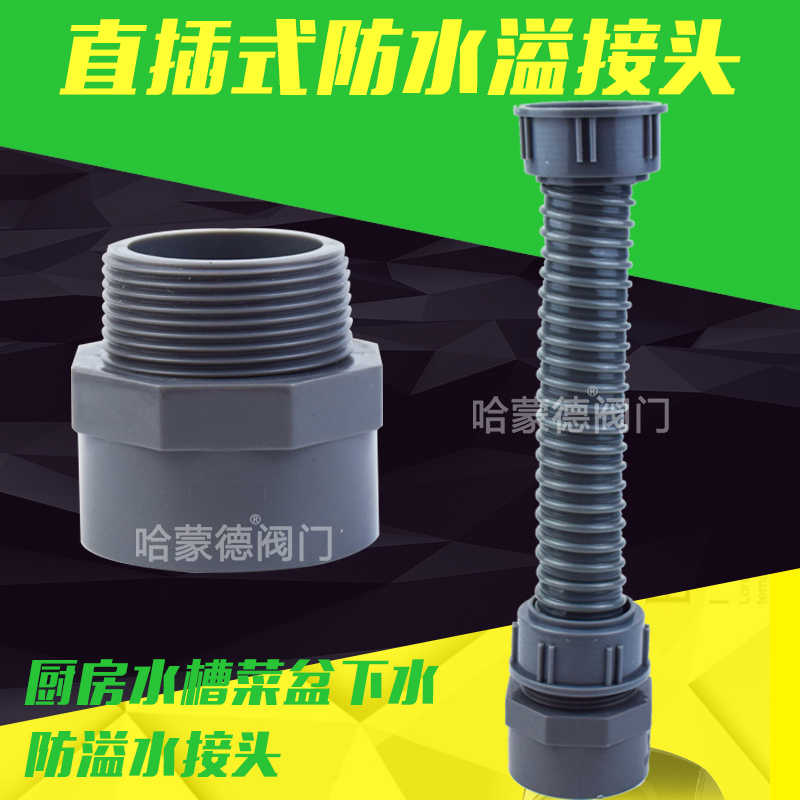 厨房水槽下水防溢水接头出水管50管防臭漏水装置台盆排水软管