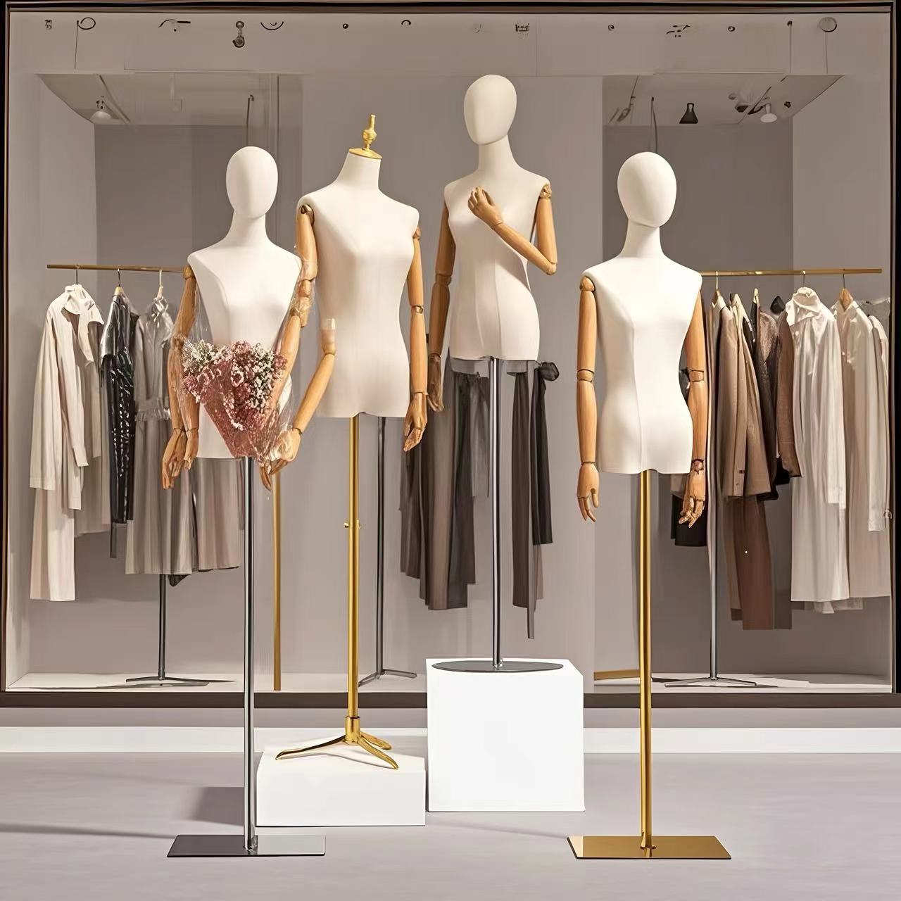 服装店模特道具女装橱窗半身人偶人台展示架全身人体婚纱模特架子