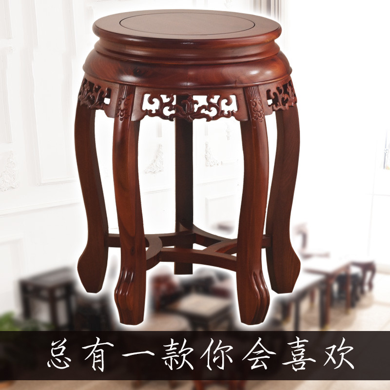 红木鼓凳实木圆凳子中式家用餐桌凳矮凳方凳古筝凳小板凳换鞋凳