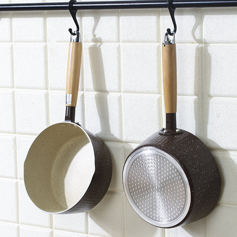 麦饭石雪平锅奶锅不粘锅家用迷你煮面小锅泡面锅带蒸屉汤锅辅