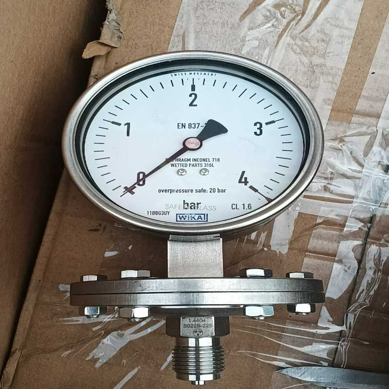 威卡wika隔膜压力表0-4bar     1/2接口（崽载电子）