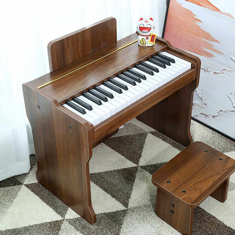 儿童玩具乐器钢琴37键电子琴可弹奏女孩宝宝初学木质礼物男孩