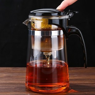 茶壶泡茶家用茶具茶水分离杯滤茶器烧水壶玻璃耐高温飘逸杯泡茶壶