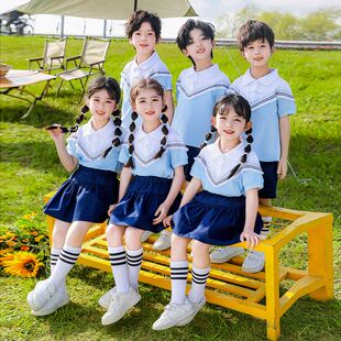 夏季童装儿童和平鸽班服套装表演服装幼儿园园服班服校服短袖T恤