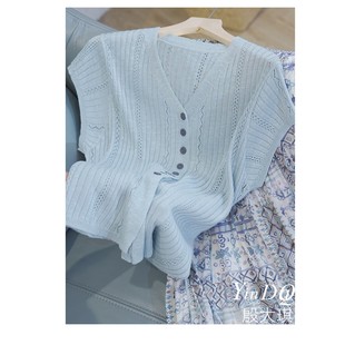 洋气简约百搭上衣1883菲西娅服装 短袖 薄款 针织开衫 上衣女2025夏季
