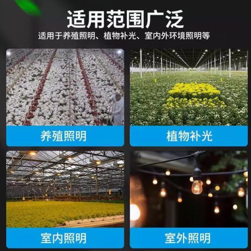 户外养殖一体防水灯头线灯串插头灯串串灯串联灯线带灯头景区庭院