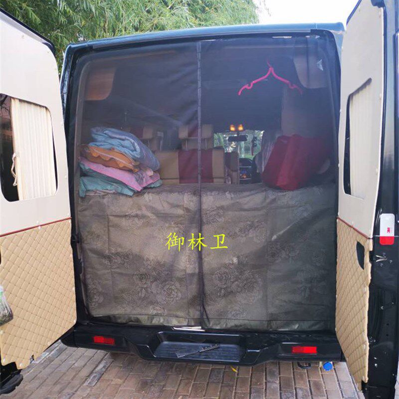定制汽车纱窗尾门移门窗纱遮阳依维柯新全顺V80房车防蚊磁吸侧门