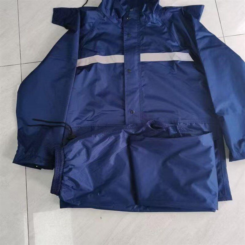 新式蓝色反光条雨衣雨裤套装外卖骑行雨披抢险救援火焰蓝雨衣
