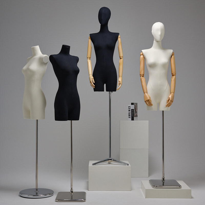 服装店韩版平肩女模特展示架全身橱窗陈列婚纱半身假人偶拍摄道具