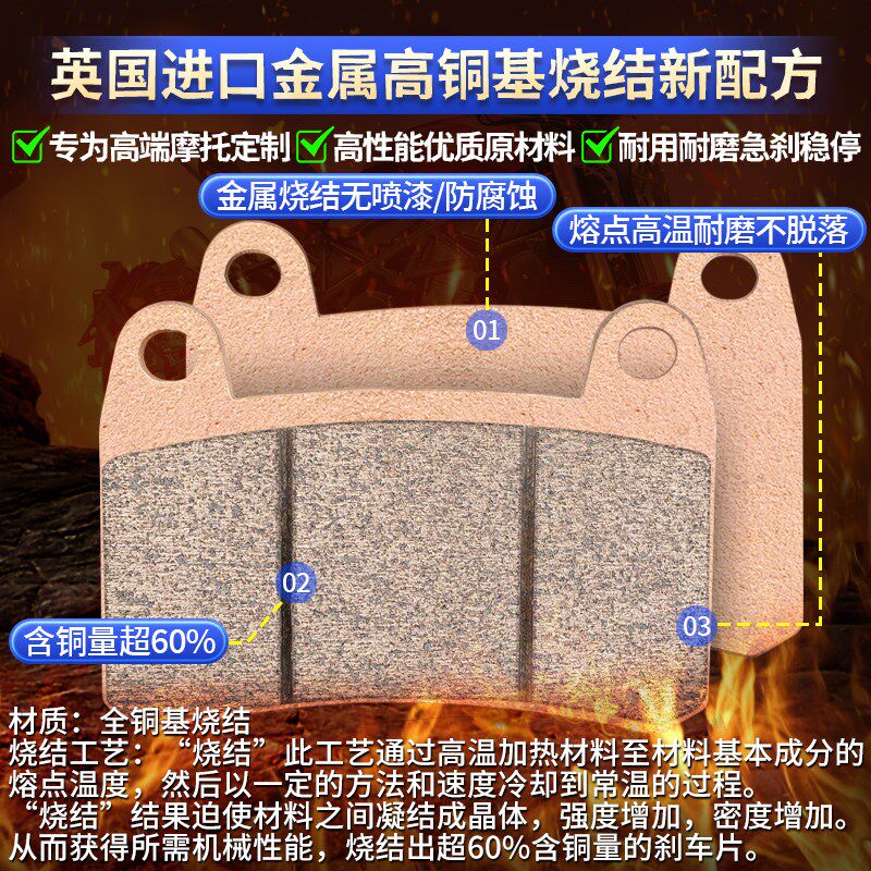 烧结适用钱江赛250 赛150 追150电车OAO刹车片前后碟刹皮金属制动