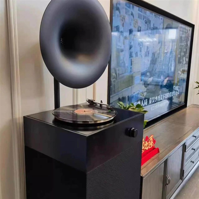 留声机专业级轻奢现代客厅家用唱机复古摆件蓝牙音响黑胶唱片机lp