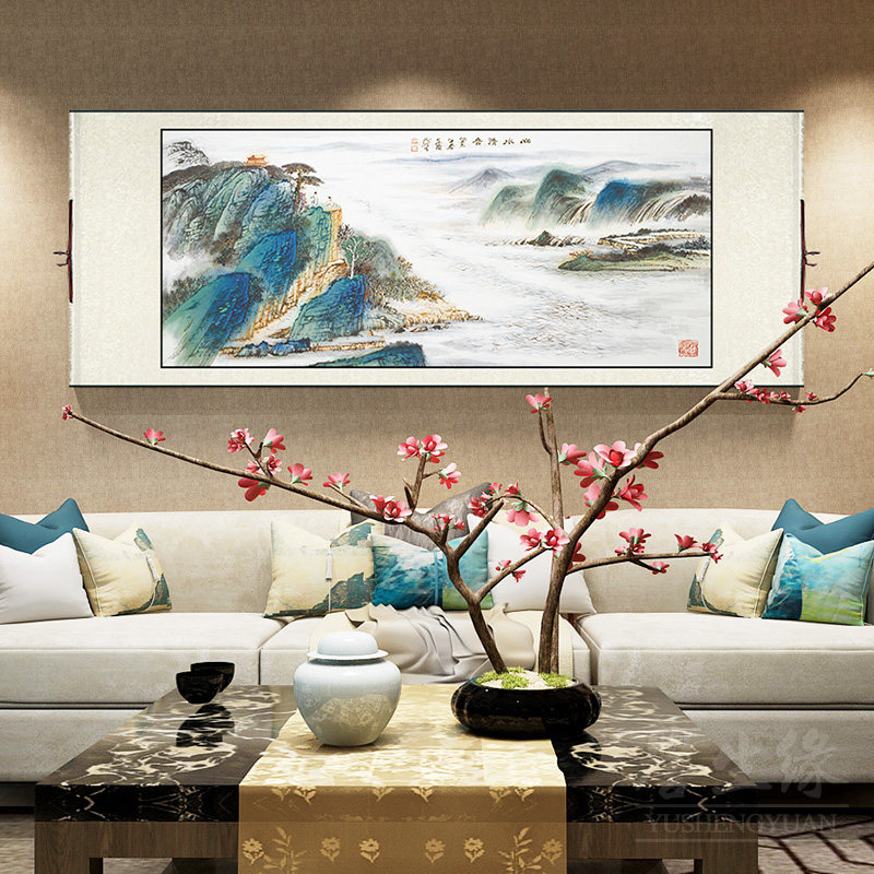 陈少梅望云楼中式卷轴挂画客厅装饰画沙发背景墙挂画饭厅书房横轴