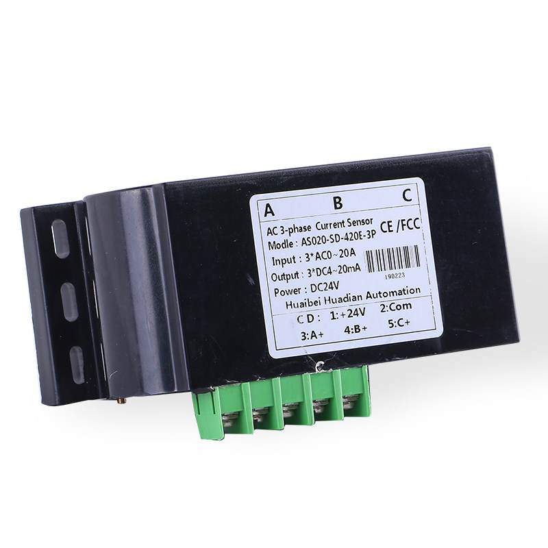 三相交流电流变送器感测器4-20mA 穿孔互感隔离模块0-5A 5V10V
