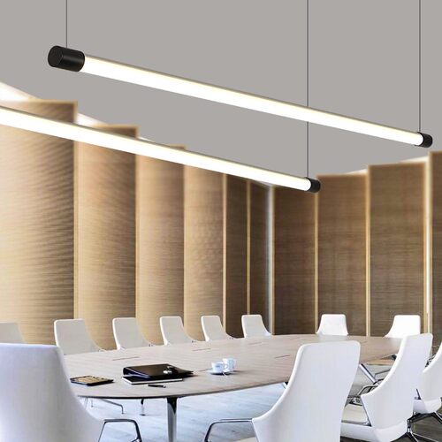 极简办公室吊灯餐厅餐桌吧台现代简约线条灯北欧设计师LED长条灯