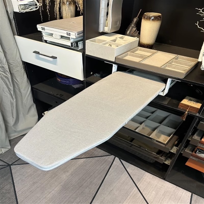 衣帽间家用折叠衣柜柜内烫衣板隐藏式熨衣板电熨斗架推拉阻尼烫衣