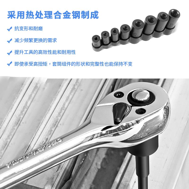 四方螺丝攻套筒1/4 3/8 回丝套筒内方孔扳手工具螺丝攻夹头四方套