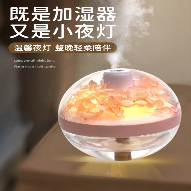 永生花加湿器小型充电款办公室桌面家用静音卧室空气保湿喷雾礼物