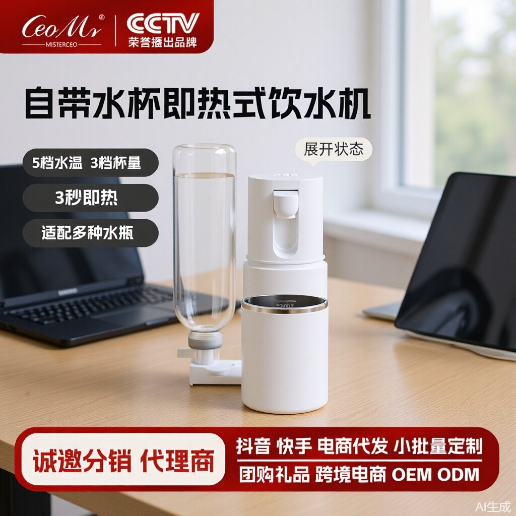 即热式饮水机即烧即热可调温出差酒店烧水杯便携电动抽水器桶装水