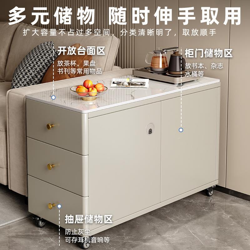 沙奢发边客柜侧轻边柜边几茶几厅家用简约现代移动茶桌茶台DB13茶
