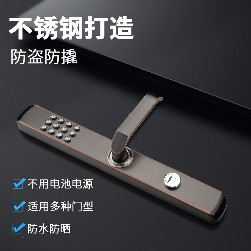 尚益户防水断桥铝玻械璃门铁艺门花园别墅门SA362-1双大面机密码