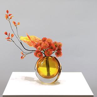 酒店样房饰客厅餐桌家居软装 轻奢仿真052花艺假板花摆件现代装 工