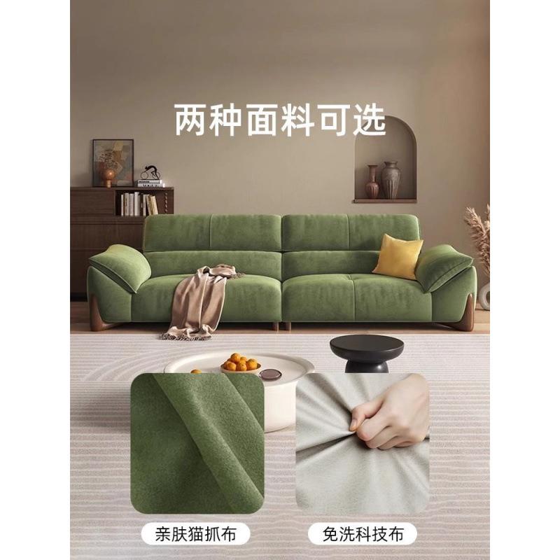法式极简沙发小户型客厅落地别墅高靠背沙发奶油风猫抓绒布艺沙发