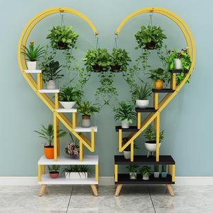 花架08室内阳台隔置物爱心断花盆架I家用 2花架架子心形客厅落地式