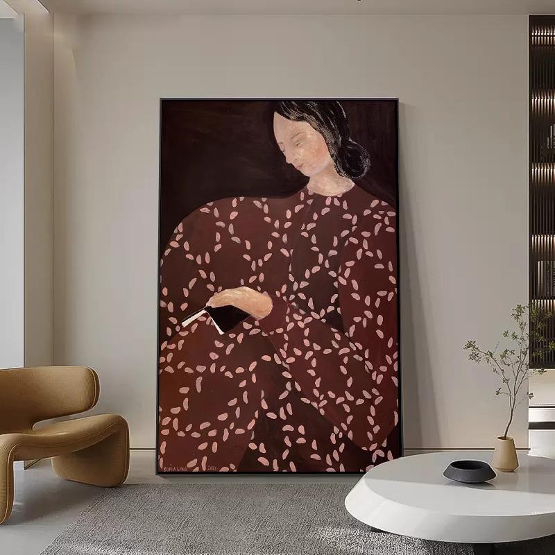 北欧复古客厅象落画小抽人物卧室地房间装饰画众艺术抽象人物走廊图片
