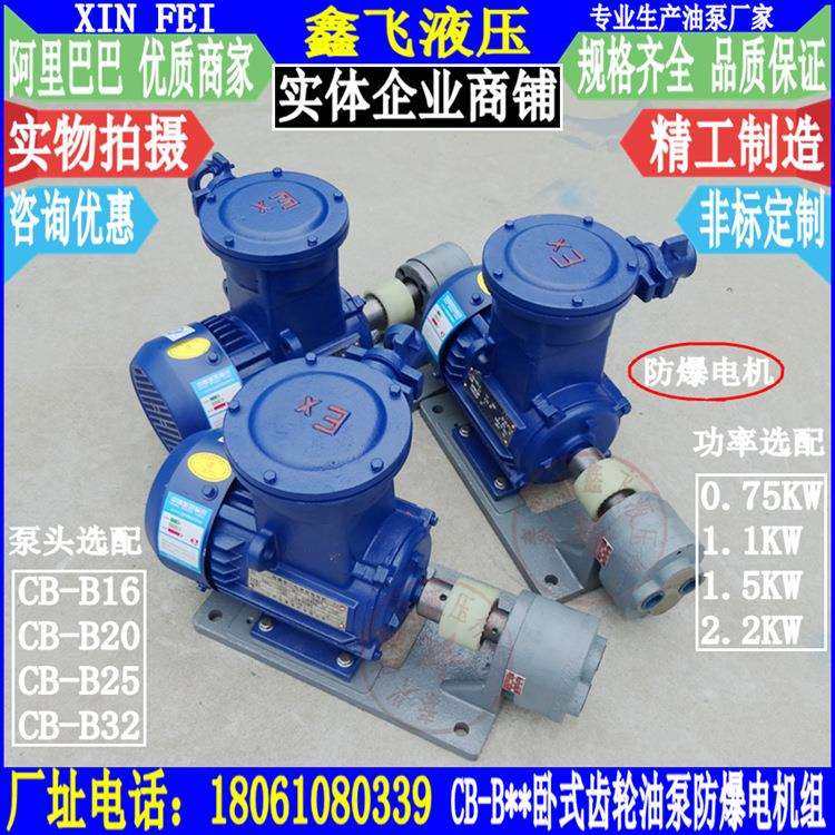 WBZ-CB-B16 B20 B25 B32卧式齿轮油泵防爆电机组1.5KW YB3-90L-4
